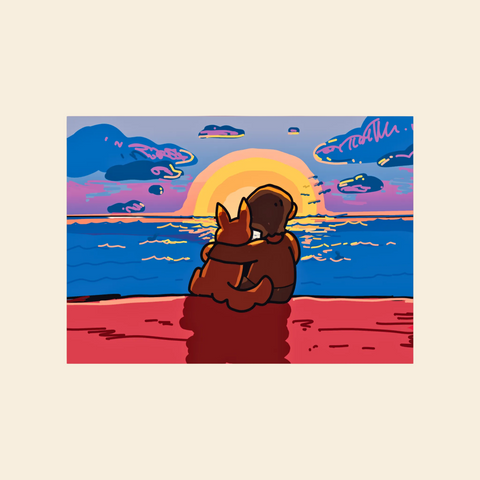 Watching the Sunset - Art Print