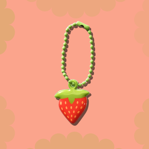 Puffy Strawberry Keychain