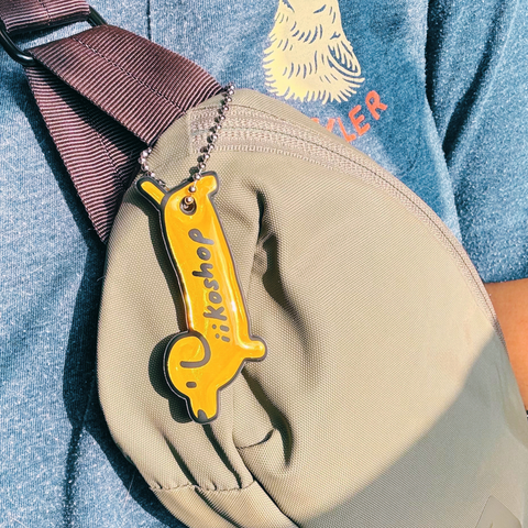 Reflective Dachshund Keychain