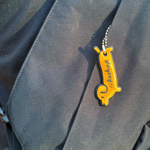Reflective Dachshund Keychain