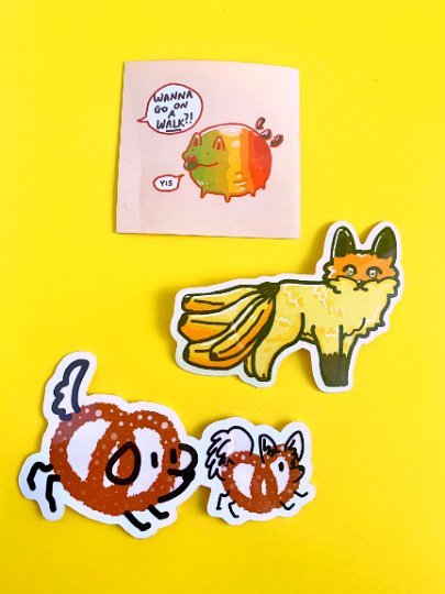 Banana Kitsune Sticker - iikoshop - Sticker