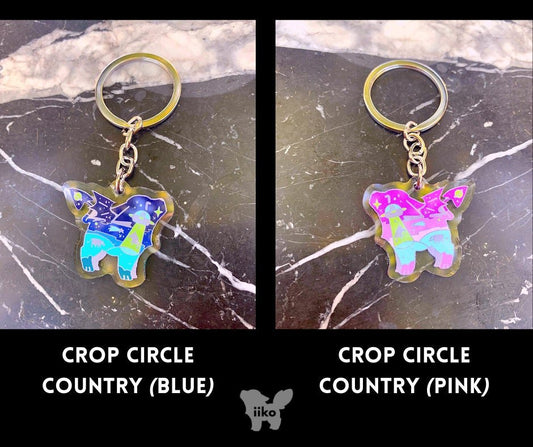 Blue Crop Circle Country Keychain • STRAYSAINT COLLAB - iikoshop -