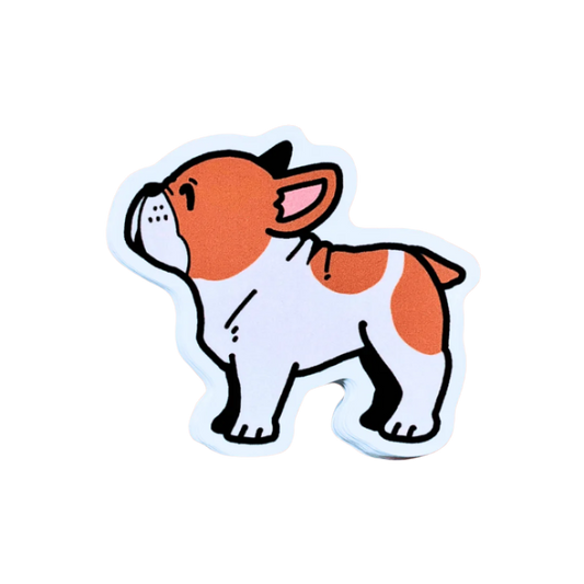 Fawn and White Bulldog Sticker