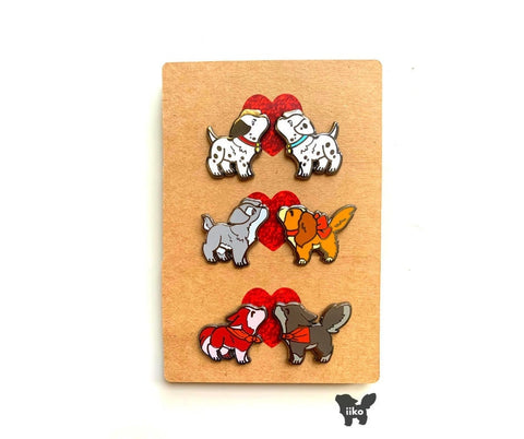 Lady (Rose Gold) and Tramp Pin Set