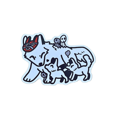 Moro and Pups Sticker - iikoshop - Sticker