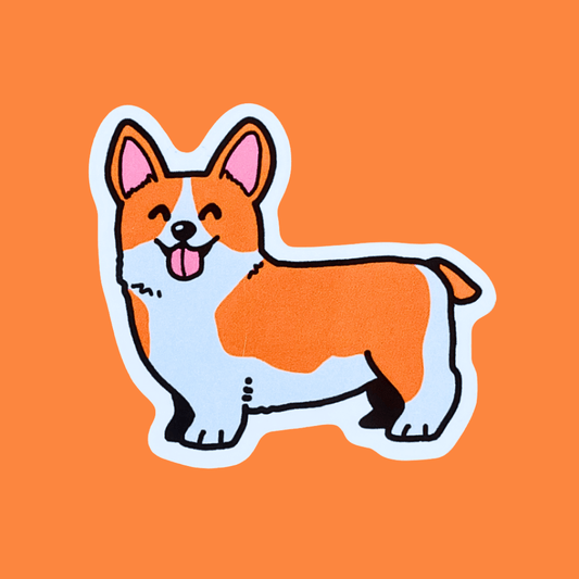 Red Corgi Sticker - iikoshop - Sticker