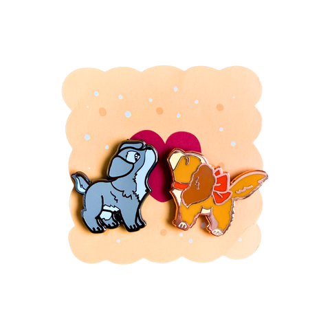Lady (Rose Gold) and Tramp Pin Set