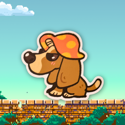 Brown Puppy Maple Sticker