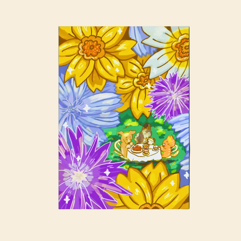 Daisies Tea Party - Art Print