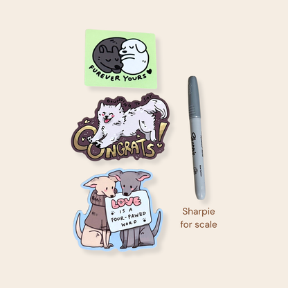 Love is a Four-Pawed Word Iggy Love Sticker