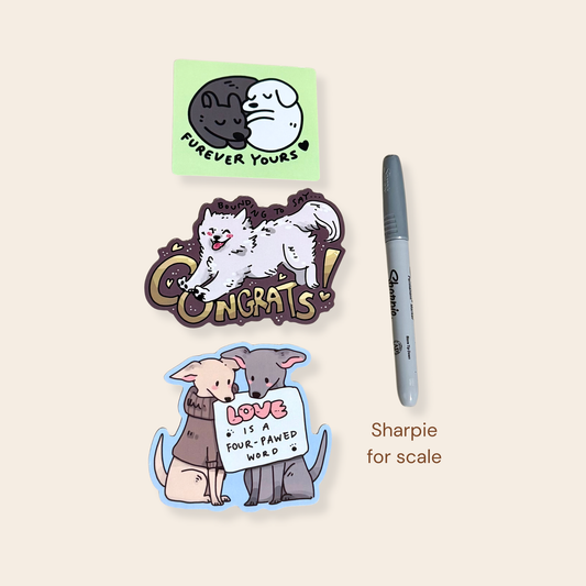 Love is a Four-Pawed Word Iggy Love Sticker