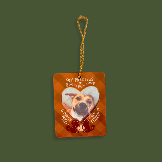 Precious Bootiful Dog Photo Keychain (Tan)