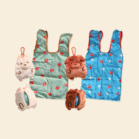 [PREORDER] Oats and Cocoa Set - Dog Pouch Keychain with Reusable Bag