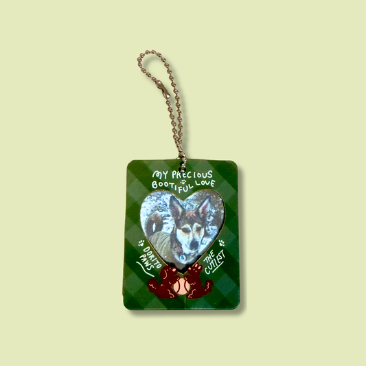 Precious Bootiful Dog Photo Keychain (Evergreen)