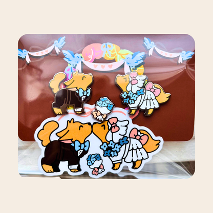 Wedding Pins + Sticker Set