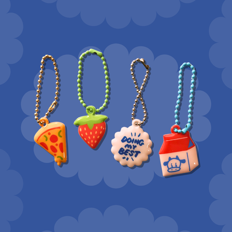Puffy Strawberry Keychain