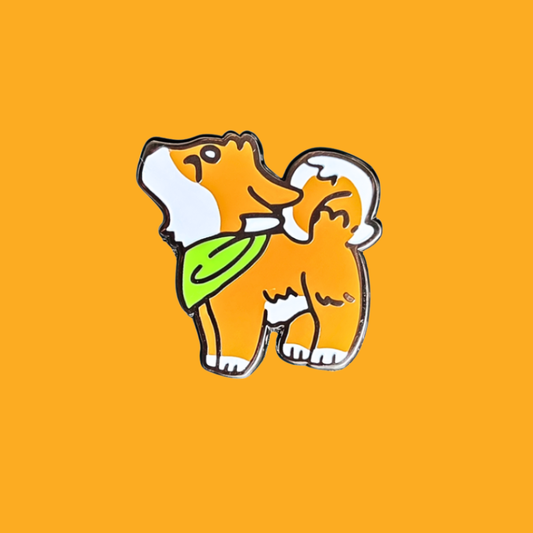 Orange Shiba Inu Twin Pin • NO RESTOCK