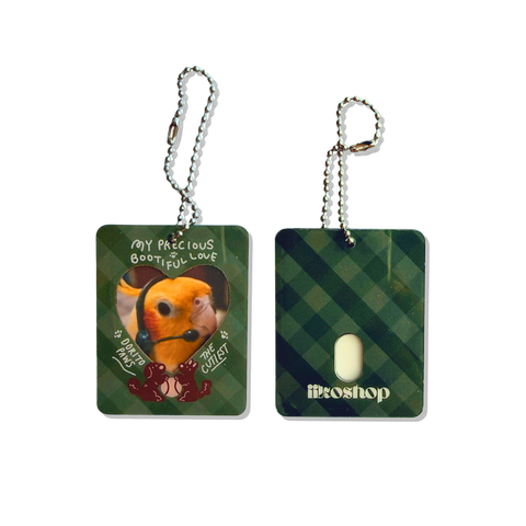 Precious Bootiful Plaid Photo Keychain (Evergreen)
