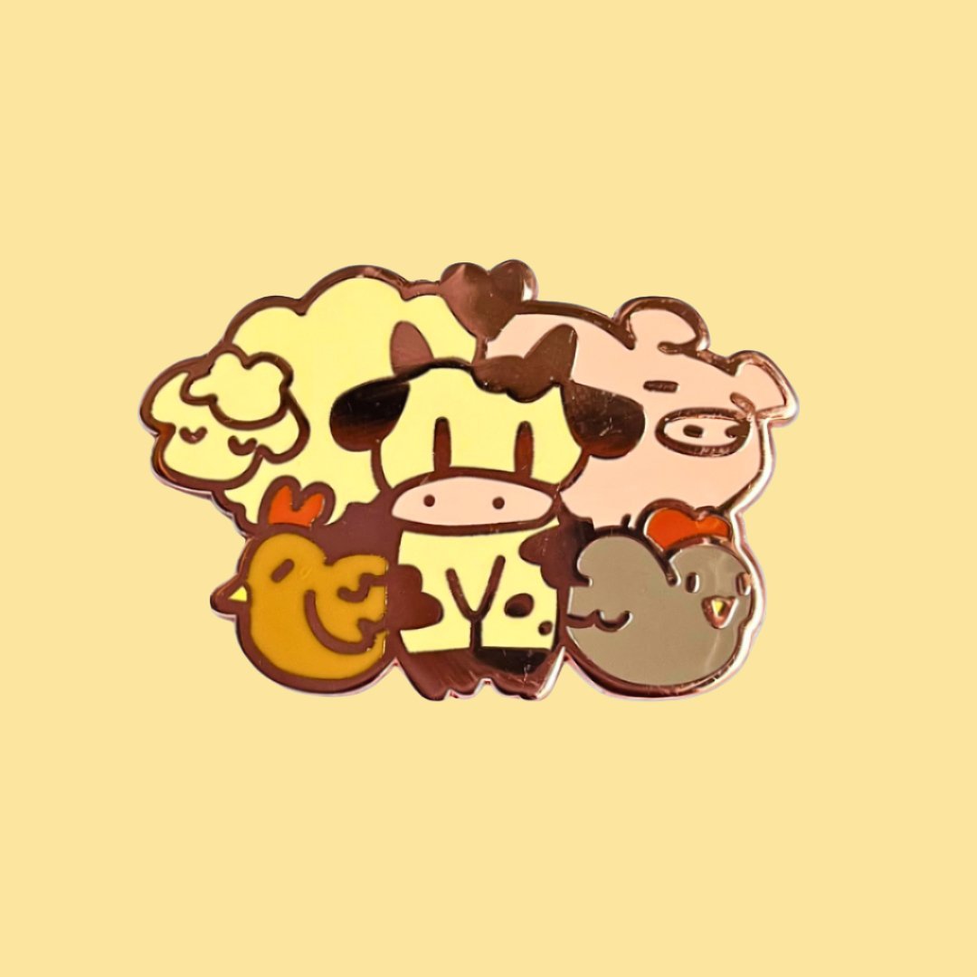 Brown Chicken Farm Animals Pin β iikoshop