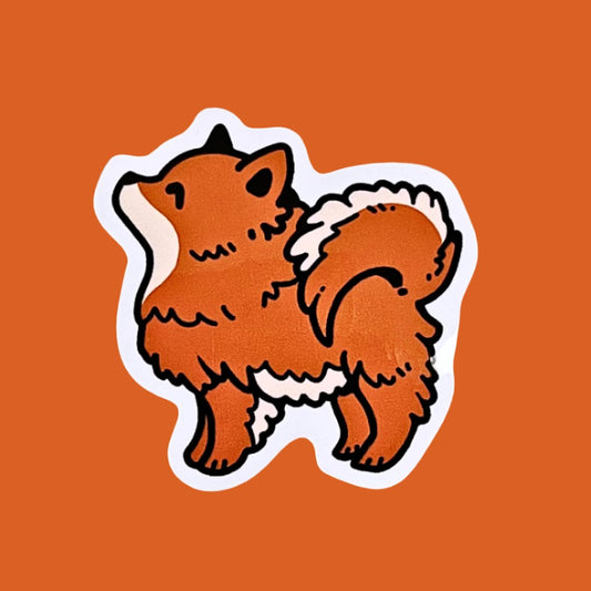 Classic Orange Pomeranian Sticker - iikoshop - Sticker