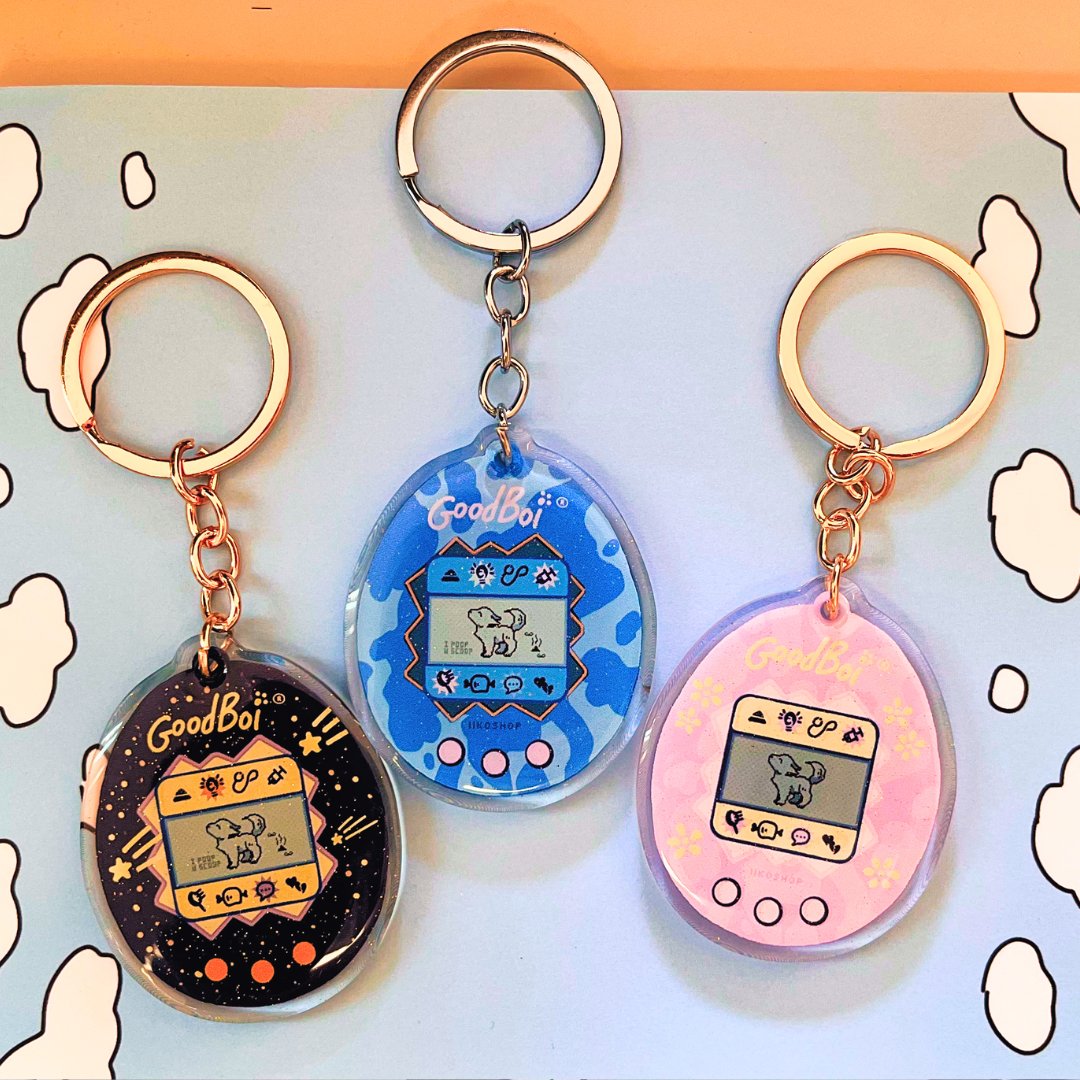 Cobalt Dino GoodBoi - tachi Keychain • NOV '23 LIMITED EDITION - iikoshop - 