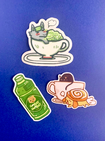 Matcha Wolf Latte Sticker - iikoshop