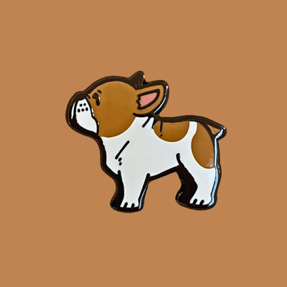 Fawn and White French Bulldog Pin - iikoshop - Pin