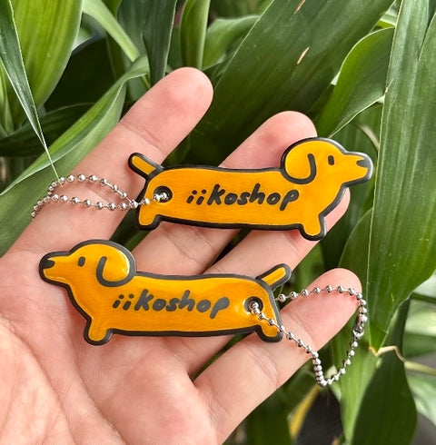 Reflective Dachshund Keychain