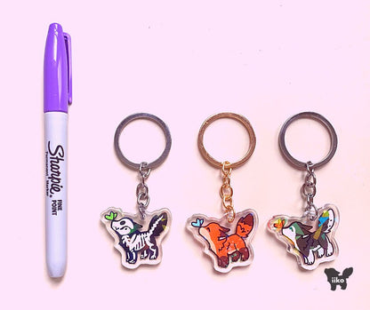 Good Boi Keychains: Mr. Fox, Death, and Husky - iikoshop