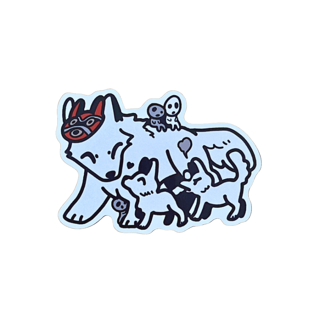 Moro and Pups Sticker - iikoshop - Sticker