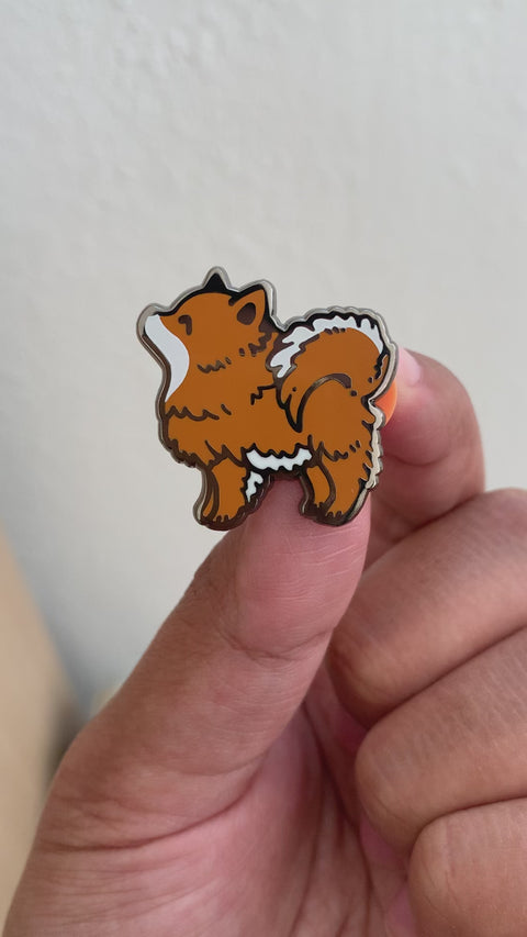Classic Orange Pomeranian Pin