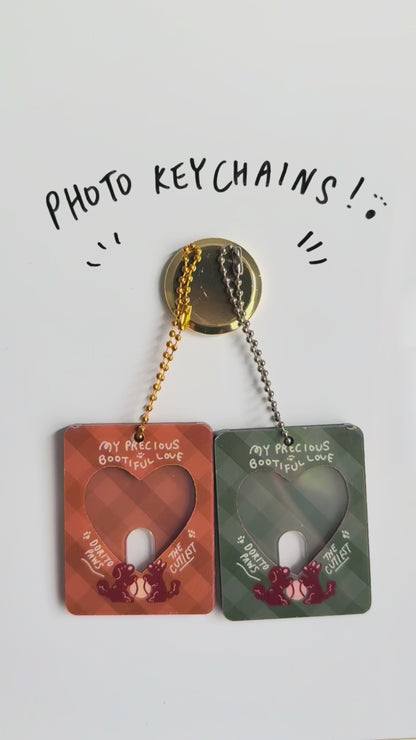 Precious Bootiful Dog Photo Keychain (Evergreen)