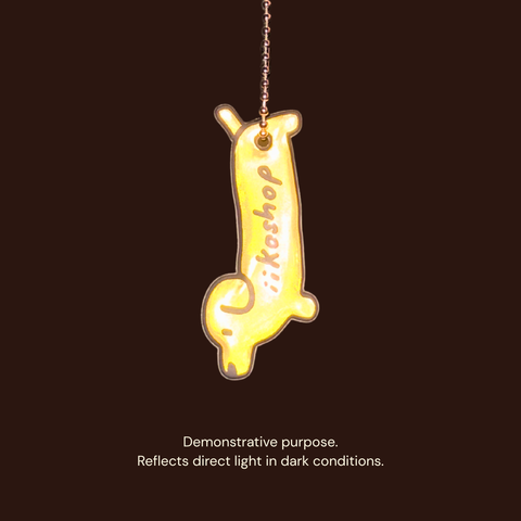 Reflective Dachshund Keychain