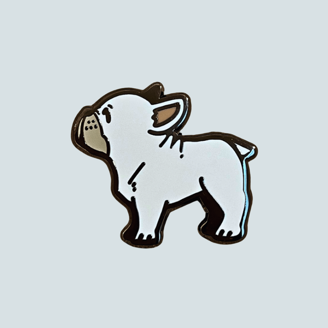 White French Bulldog Pin - iikoshop - Pin